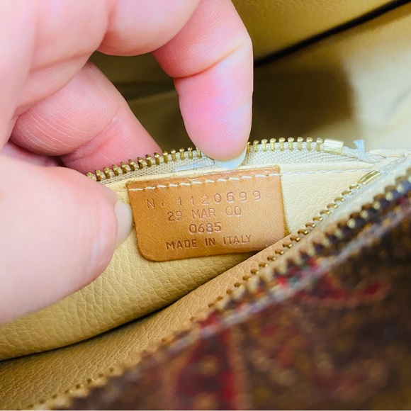 ETRO Paisley Pattern PVC/Leather One-Shoulder Tote Bag Brown/Beige Vintage - Picture 9 of 11